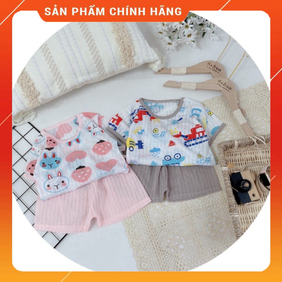 [Mã FADI5K245 giảm 5K đơn 0đ] Bộ Cộc tay cotton giấy bé trai bé gái sơ sinh 5-15kg Chất lượng