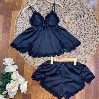 Set bộ ngủ 2 dây sexy satin lụa cao cấp