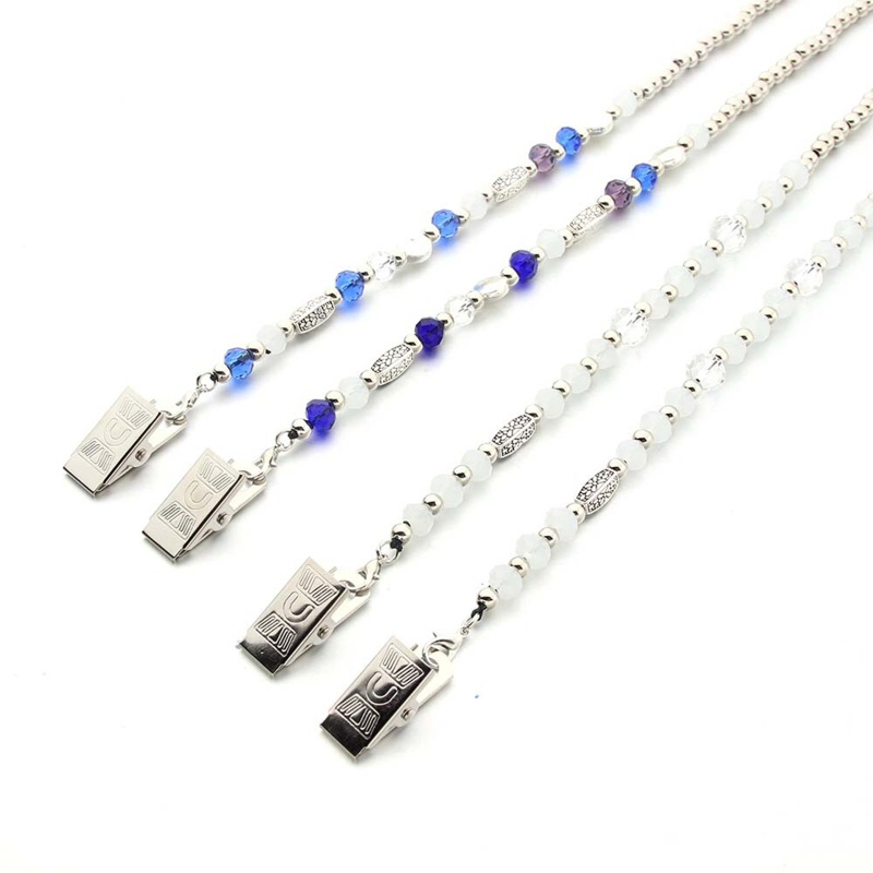 Giá Đỡ Mắt Kính Bằng Chuỗi Hạt Pha Lê Giả Kim Loại Trang Trí Vòng Cổ