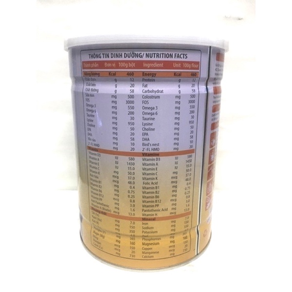 Sữa bột Nest Gold - 900g ( bổ sung yến sào và HMO ) date: 7/2023