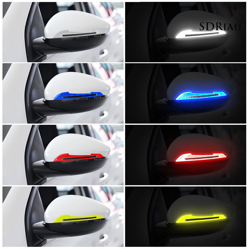 Bộ 2 Miếng Dán Phản Quang Cảnh Báo An Toàn Chống Va Chạm Cho Tay Nắm Cửa Xe Hơi