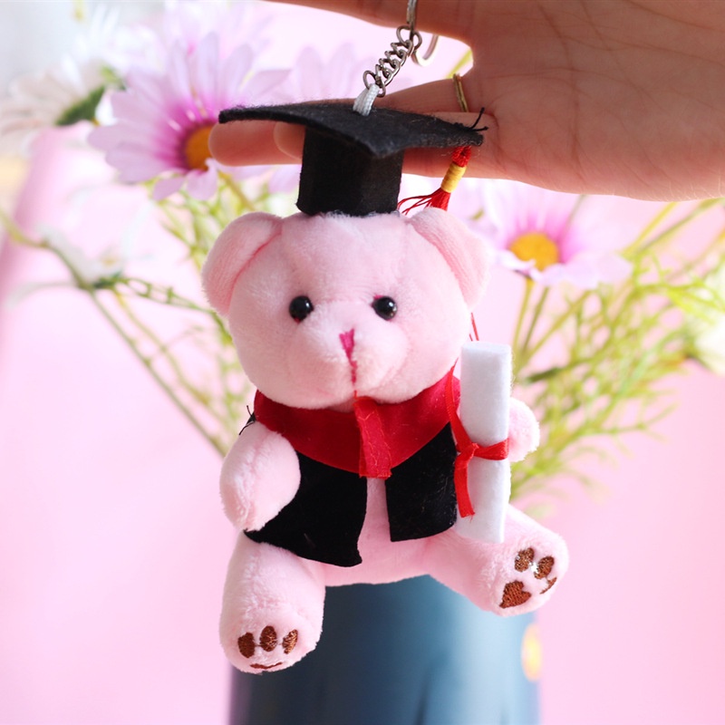 Móc Khóa Hình Chú Gấu Nhồi Bông Đáng Yêu 3 Màu 12cm