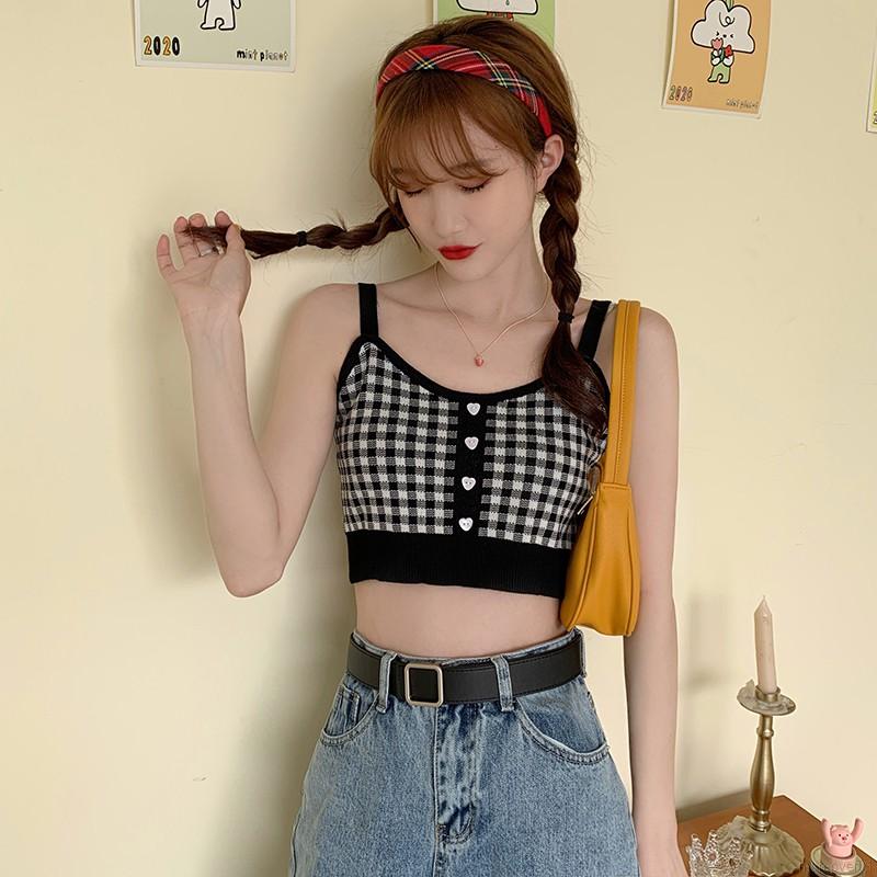 Áo Nữ Không Tay Họa Tiết Caro Thời Trang Quyến Rũ | BigBuy360 - bigbuy360.vn