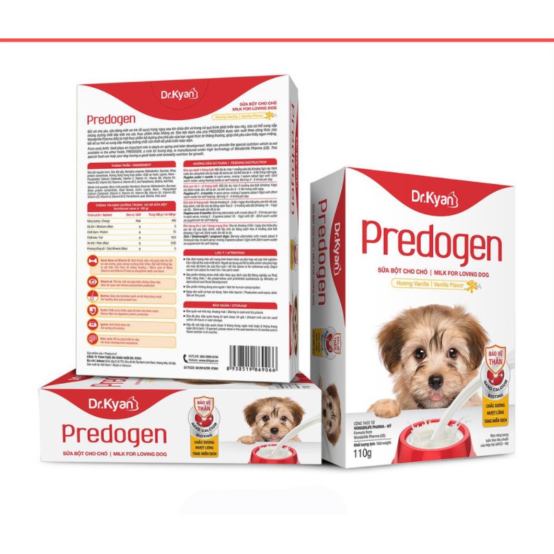 Sữa bột Dr.kyan cho chó mèo bầu, chó mèo con bổ sung khoáng vitamin canxi dinh dưỡng - hộp giấy 110gr