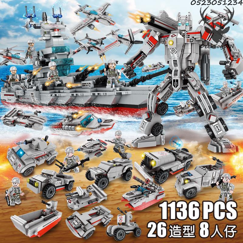 [1136CT-Hộp Giấy] BỘ ĐỒ CHƠI XẾP HÌNH LEGO Chiến Hạm, LEGO OTO, LEGO ROBOT,LEGO TÀU CHIẾN,LEGO XE SWAT,LEGO TÀU SÂN Bay