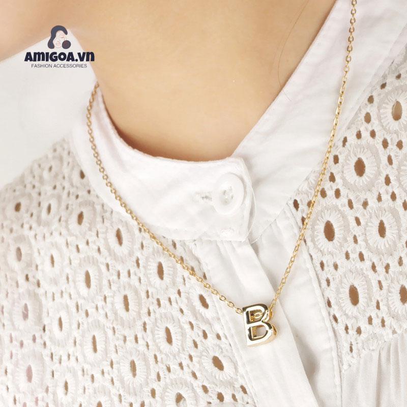 ✨✨ Vòng cổ kim loại phối mặt hình chữ cái tùy chọn đơn giản thời trang