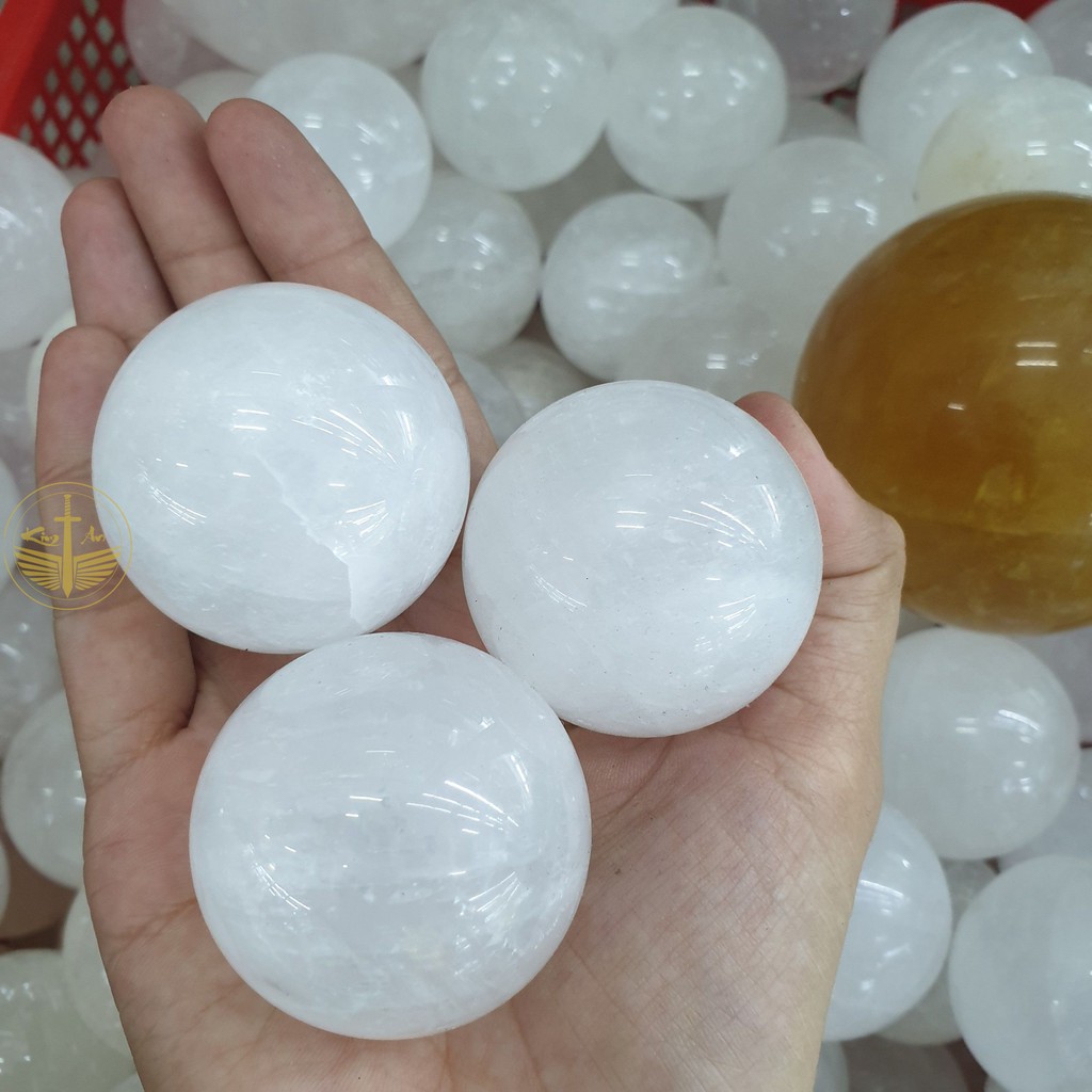 Bi cầu đá Canxit Vàng, Trắng