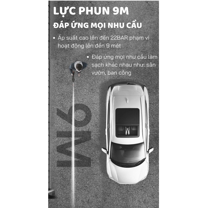 Máy rửa xe mini cầm tay GODWELL công suất 400W cực tốt để rửa xe, rất tiện lợi