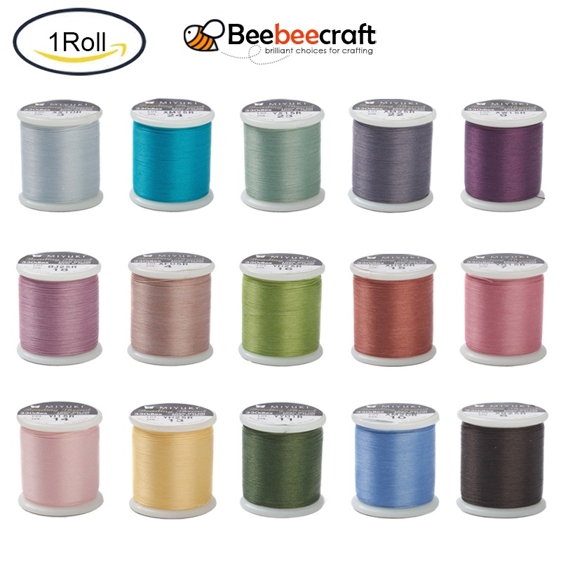 1 Cuộn Chỉ Nylon Cho Hạt Giống Beebeecraft MIYUKI B 330 DTEX/0.203mm/0.008" #3 Aqua 55 Thước (50 Mét) / Cuộn