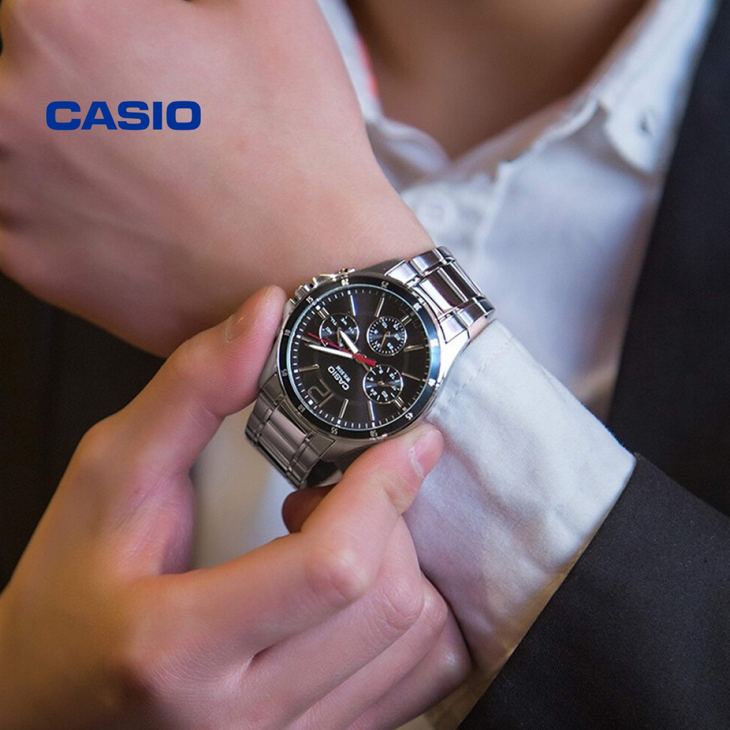 Đồng hồ nam CASIO MTP-1374D-1AVDF chính hãng - Bảo hành 1 năm, Thay pin miễn phí