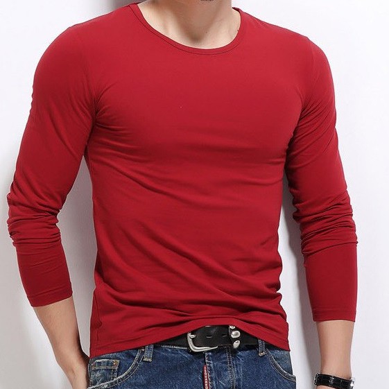 Áo Thun Trơn Tay Dài Màu Xám, Đủ Size S - 4XL, Có Bigsize, co dãn 4 chiều