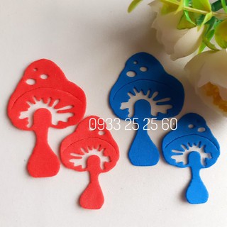 12 hình nấm bằng giấy xốp, 2 size - Hình trang trí phong thư, bưu thiếp, thiệp, bao lì xì - khuôn - đồ chơi cho bé