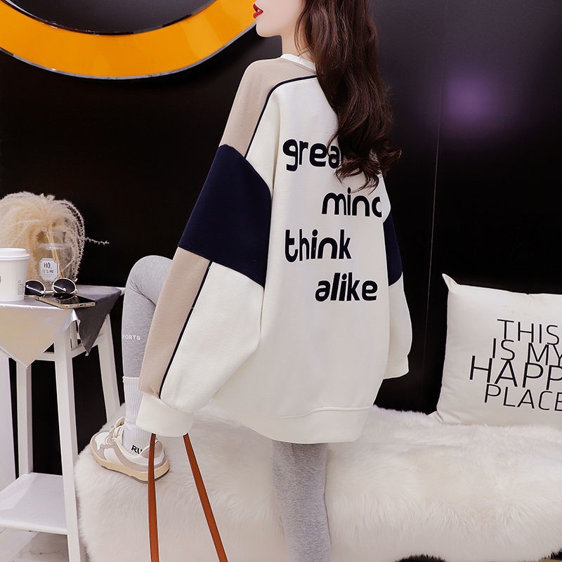 Áo Nỉ Cổ Tròn Dáng Rộng Thiết Kế Mới Thời Trang Theo Phong Cách Hàn Quốc Dành Cho Nữ