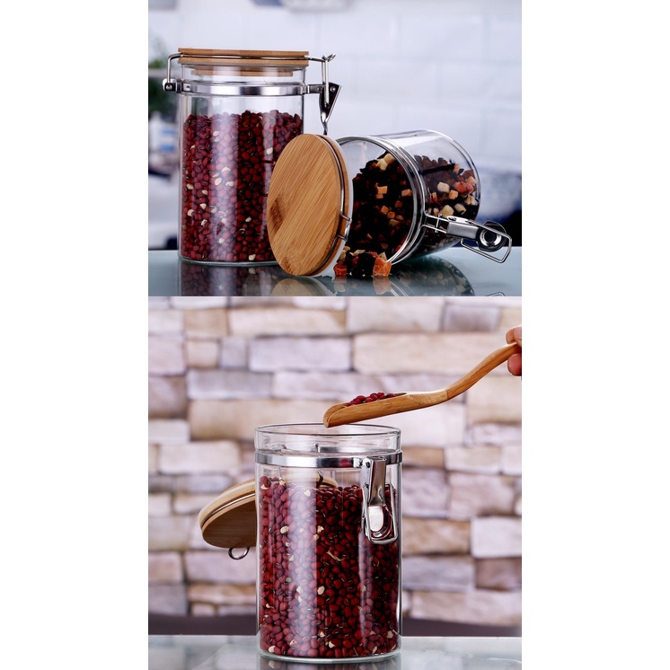 HŨ, BÌNH ĐỰNG TRÀ CÀ PHÊ BẰNG THỦY TINH CÓ NẮP SIẾT CAO SU SIÊU KHÍT