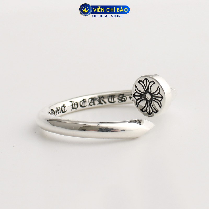 Nhẫn bạc unisex CH Đinh tán thập giá chất liệu bạc Thái 925 thời trang phụ kiện trang sức nữ Viễn Chí Bảo N100996