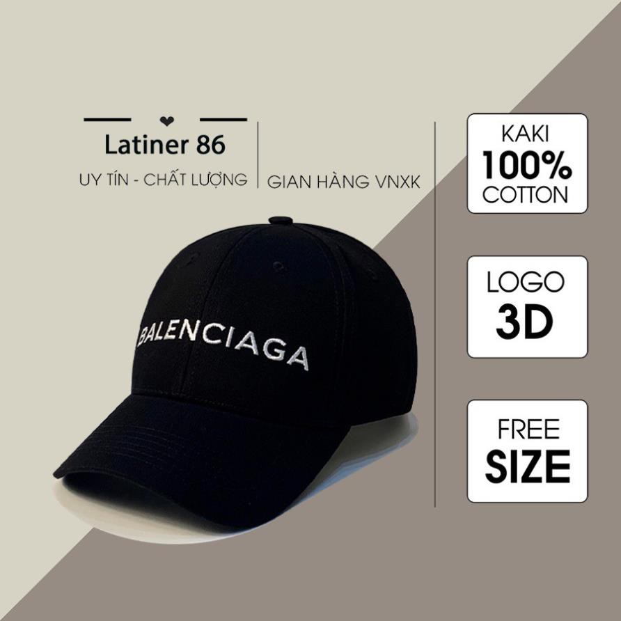 Nón kết Mũ lưỡi trai Balenciaga đen logo trắng thêu tinh tế Free Size Full hộp 👒 * *
