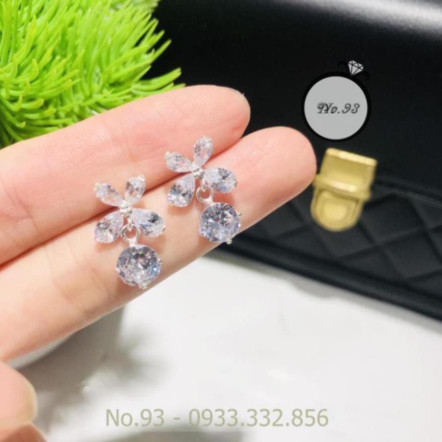 (BẠC CHUẨN) BÔNG TAI BẠC TA ĐẸP CHO NỮ TRANG SỨC CAO CẤP NO.93 HOA TAI BẠC HT303