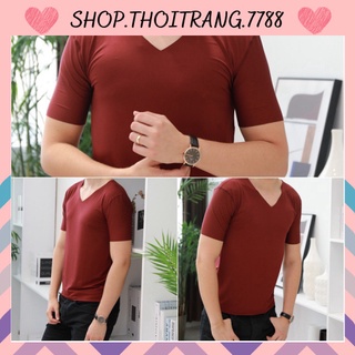 Áo thun nam cổ tim lụa lạnh cao cấp xuất Nhật 88054 shop thời trang