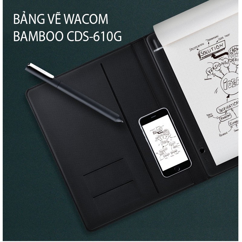 Sổ Ghi Chú Điện Tử Wacom Bamboo Folio Small CDS-610G/G0-CX - Hàng Chính Hãng, CAO CẤP