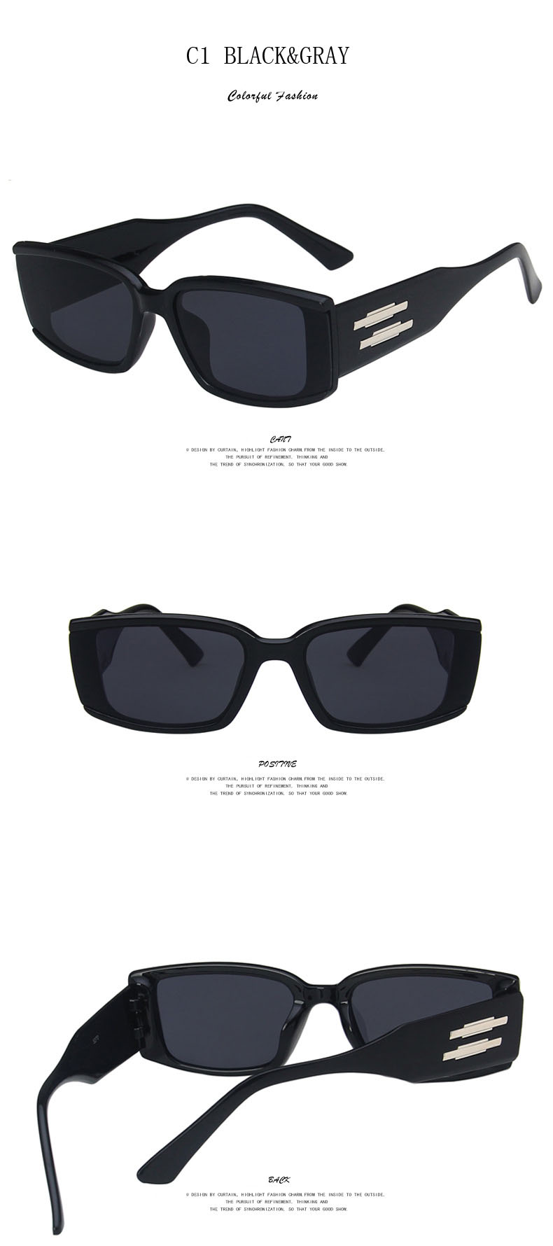 Ins Simple Wild Female Fashion Models Black and White Mixed Colors To Put A Small Box Style Sunglasses