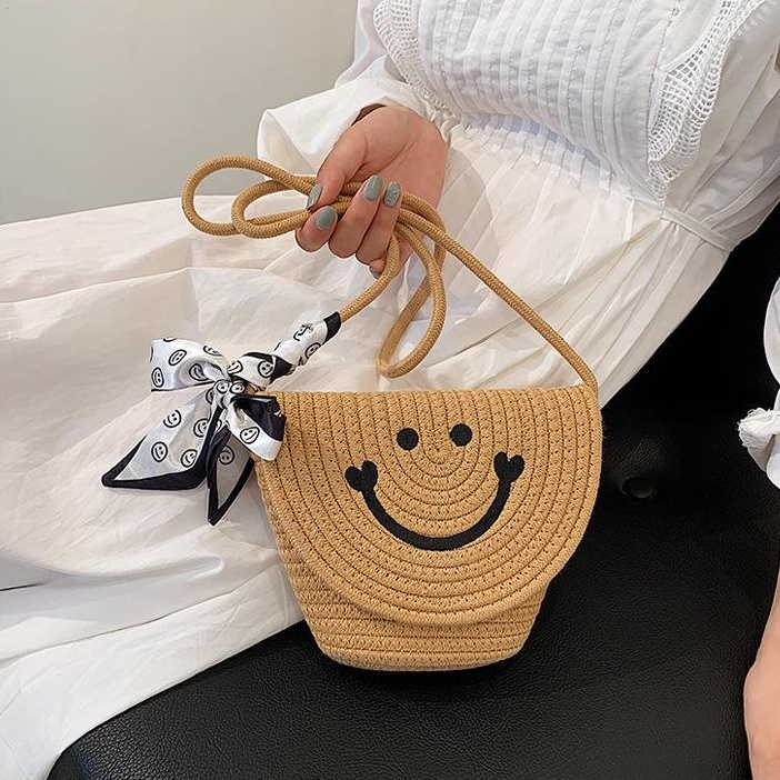 Túi thời trang nữ INS Phiên bản Hàn Quốc Túi đeo vai đa năng Túi đeo chéo thời trang thông thường Retro (có ruy băng)