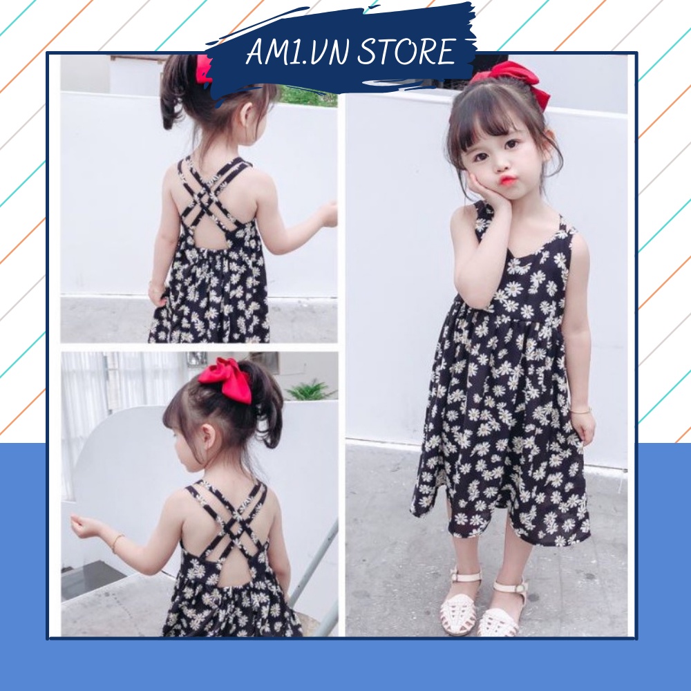 (8-30kg) Váy bé gái hoa cúc AM715 - đầm maxi bé gái đan lưng TTR315 TTN20