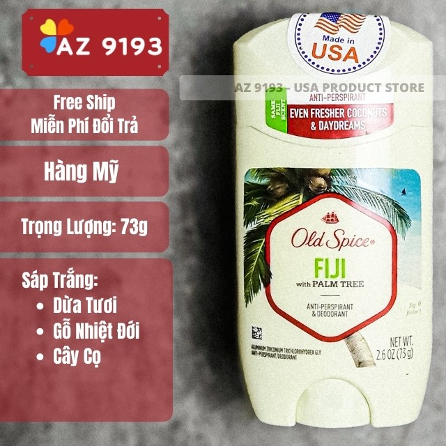 [Hàng Mỹ] Lăn Khử Mùi Old Spice Dạng Sáp Trắng, 73g, Dòng Lăn Nách Chống Mồ Hôi, Khử Mùi Hôi, Giảm Vàng Áo- AZ 9193