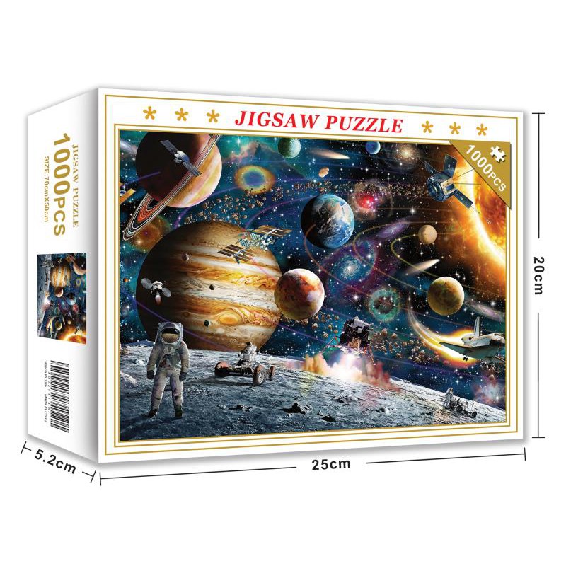 Bộ Tranh Ghép Xếp Hình 1000 Pcs Jigsaw Puzzle Space Travel Du Hành Vũ Trụ Thú Vị Cao Cấp-H39