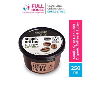 (Hàng chuẩn Nga) Muối Tẩy Tế Bào Chết Toàn Thân Organic Shop dạng muối hạt Organic Coffee & Sugar Body Scrub 250ml