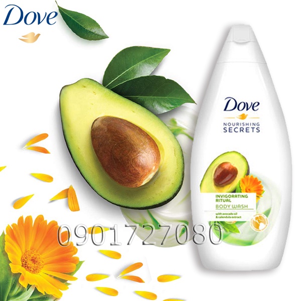 Sữa tắm Dove Trái Bơ kết hợp Hoa Cúc 500ml - Đức