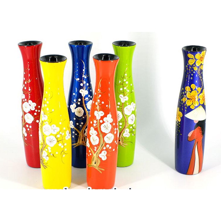 Bình hoa sơn mài  - Lọ hoa - Bình chai nhỏ -  Hàng thủ công mỹ nghệ Việt Nam