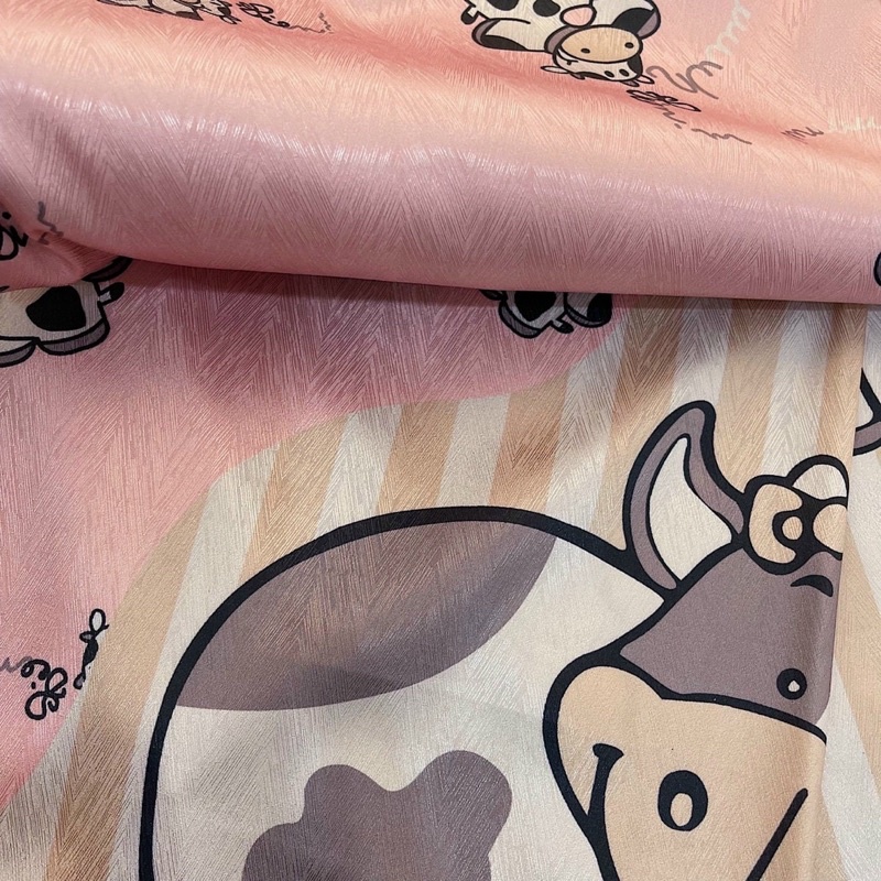 pijama lụa xước tay ngắn cao cấp quảng châu bò sữa