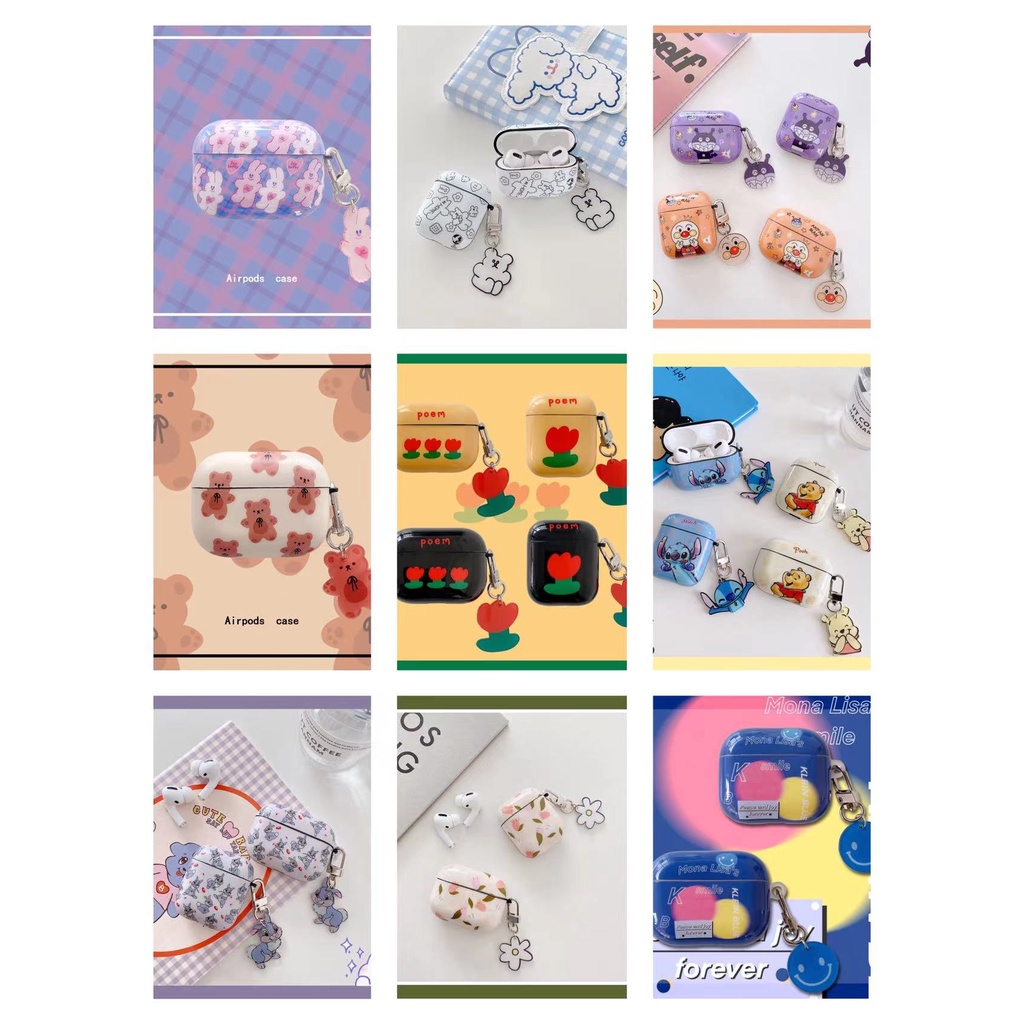 Cartoon IMD Flower Winnie the Pooh Airpods 3 2021 1/2 Pro Cover wireless bluetooth earphone Charging Protective Case Box