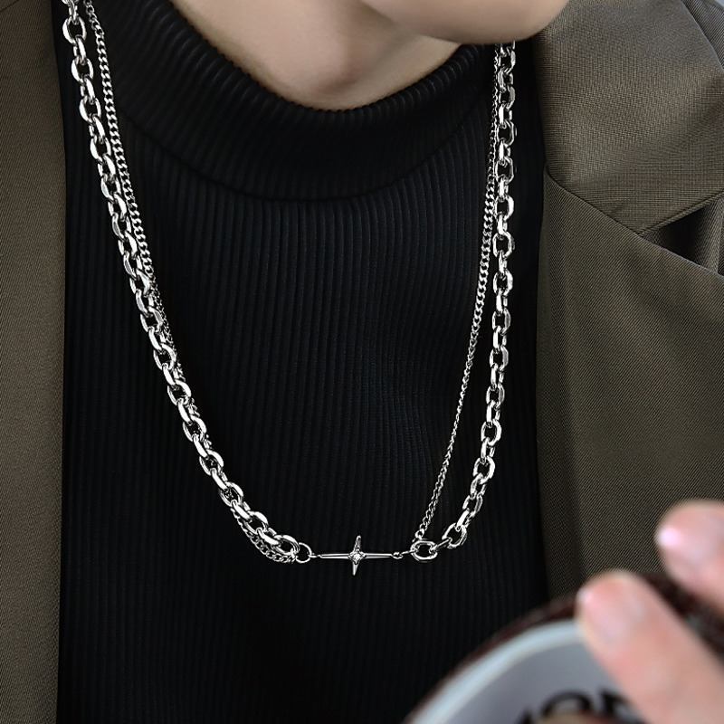 Dây Chuyền Thép Titan 19876 Phong Cách Hip Hop Hàn Quốc Đơn Giản Dễ Phối Đồ