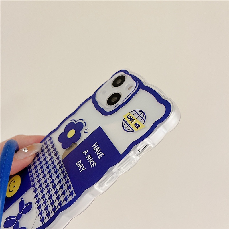 Ốp lưng iphone Ốp Điện Thoại Silicon Màu Xanh Dương Họa Tiết Sóng Biển Lớn Cho iPhone 12 / 13Pro 11 x 14pro / 6 / 7 / 8 / PLUS / PROAMX-14 Dinuo case