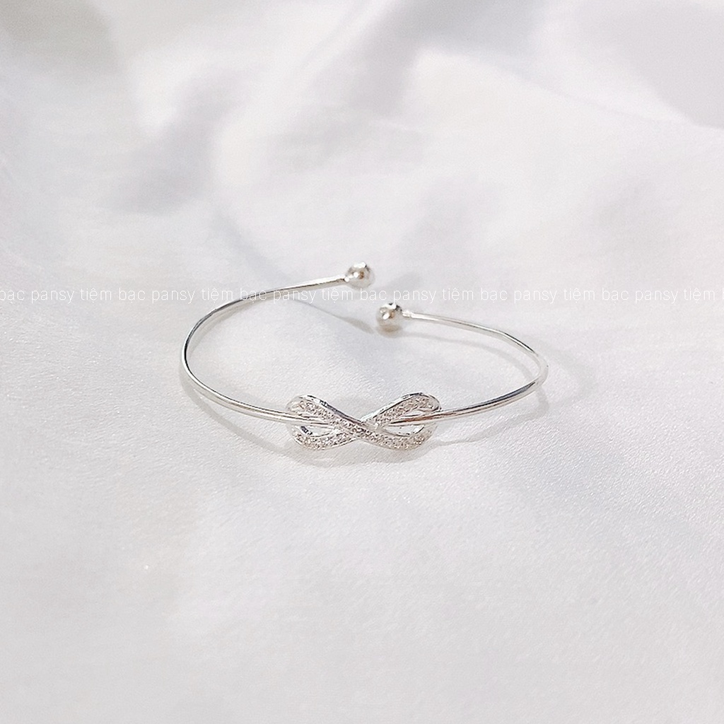 Vòng tay bạc nữ vô cực PANSY - Vòng bạc cho nữ nhẹ nhàng chất liệu bạc ta chuẩn sáng đẹp