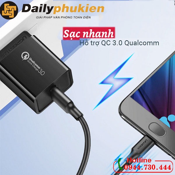 Cáp sạc micro USB dài 0,5m chính hãng Ugreen 60135 cao cấp dailyphukien