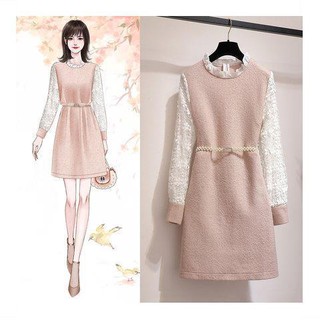 Đầm Len Tay Dài Thời Trang Đáng Yêu Cho Nữ Mùa Thu Đông 2020