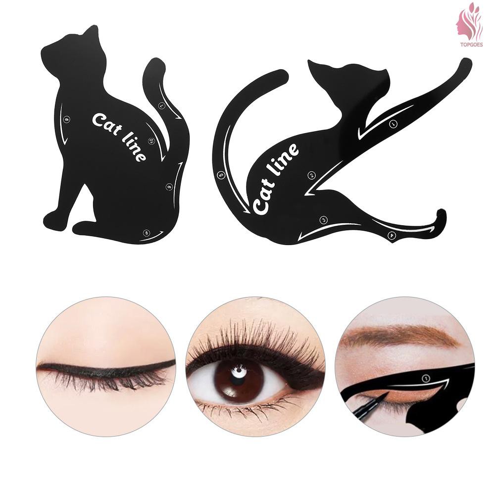 Set 2 Tấm Khuôn Kẻ Mắt Hình Mèo Độc Đáo Tiện Dụng | BigBuy360 - bigbuy360.vn