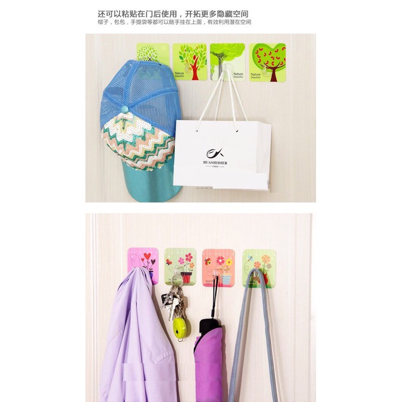 Móc Dán Tường Siêu Chịu Lực In Hoạ Tiết 3D Độc Đáo - MD02