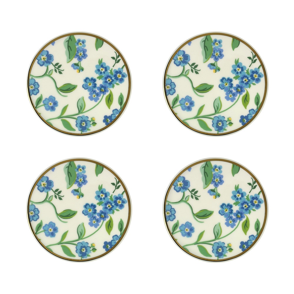 Cath Kidston - Set đế sứ lót ly Set 4 Coasters Forget Me Not - 1011319 - Cream