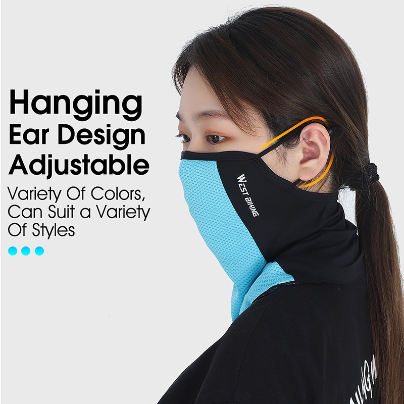 Khẩu trang che mặt WEST BIKING bằng lụa lạnh điều chỉnh được chống tia UV UPF 50+