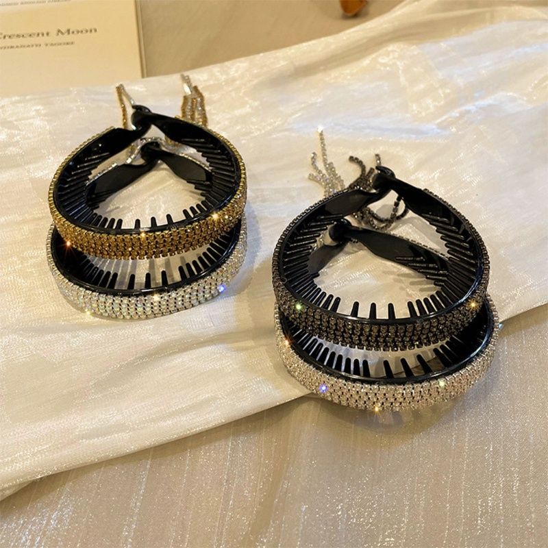 Kẹp Tóc Càng Cua Đính Đá Tua Rua Dễ Thương