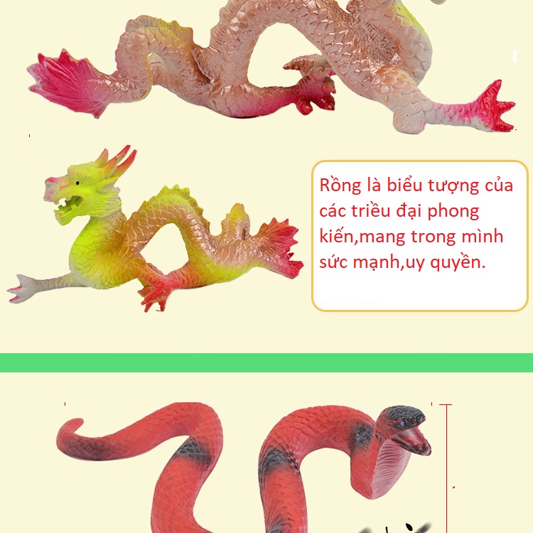 Đồ Chơi Mô Hình 12 Con Giáp  [ HCM ]  Bộ 12 con, màu sắc đẹp, giống thật,bé vừa chơi vừa học.