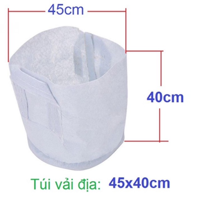 túi vải trồng cây 2 quai xách kích thước 45x35cm - Set 1 cái