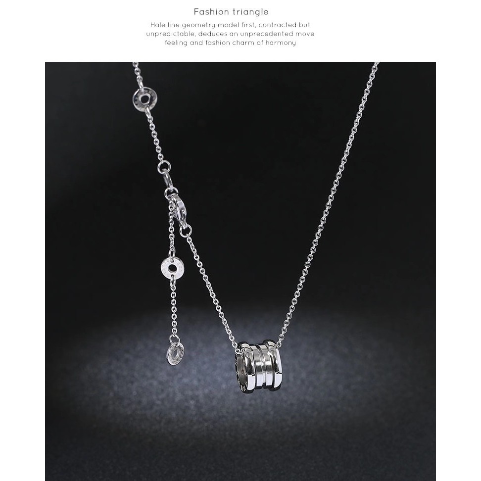 Vòng cổ ngắn bằng thép titanium 316l màu vàng mặt hình lò xo có thể thu gọn độc đáo cho nam và nữ