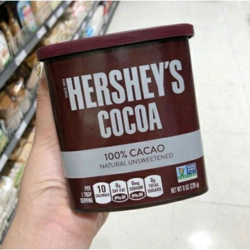 (Date xa) Bột Cacao nguyên chất không đường Hershey's 100% Cocoa Natural Unsweetened 226g của Mỹ