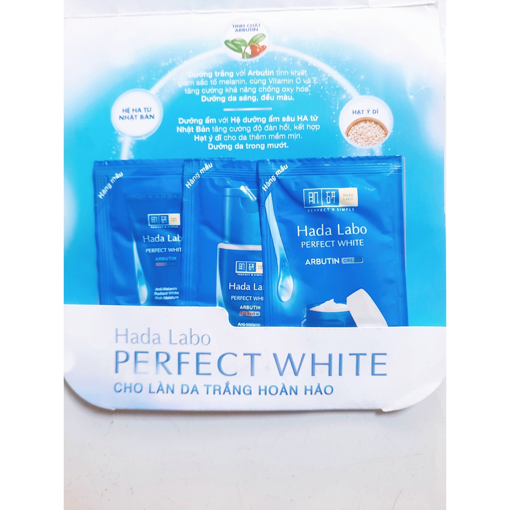 Set 3 Sữa Rửa Mặt hada labo💕𝑭𝒓𝒆𝒆𝒔𝒉𝒊𝒑💕Bộ Dưỡng Trắng Hada Labo Perfect White ( Kem Rửa Mặt 3g + Dung Dịch Dưỡng 3ml + Kem | BigBuy360 - bigbuy360.vn