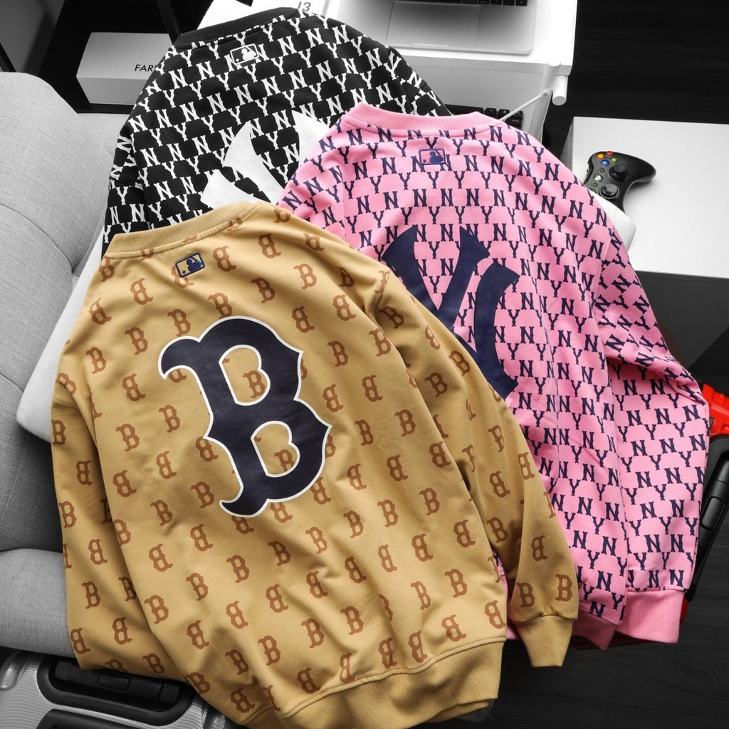 Áo thun nỉ sweater dài tay nam nữ logo thêu họa tiết Monigram NY cao cấp form rộng mặc thu đông TPT SHOP 2021ML02