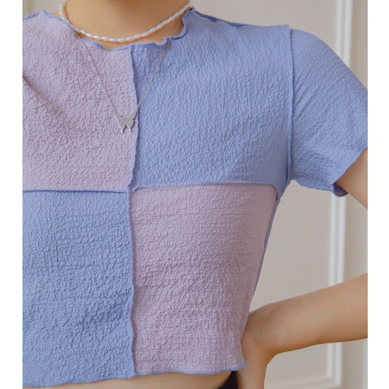 Naked by V- Áo croptop  Puzzle Top